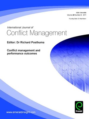 cover image of International Journal of Conflict Management, Volume 22, Issue 2